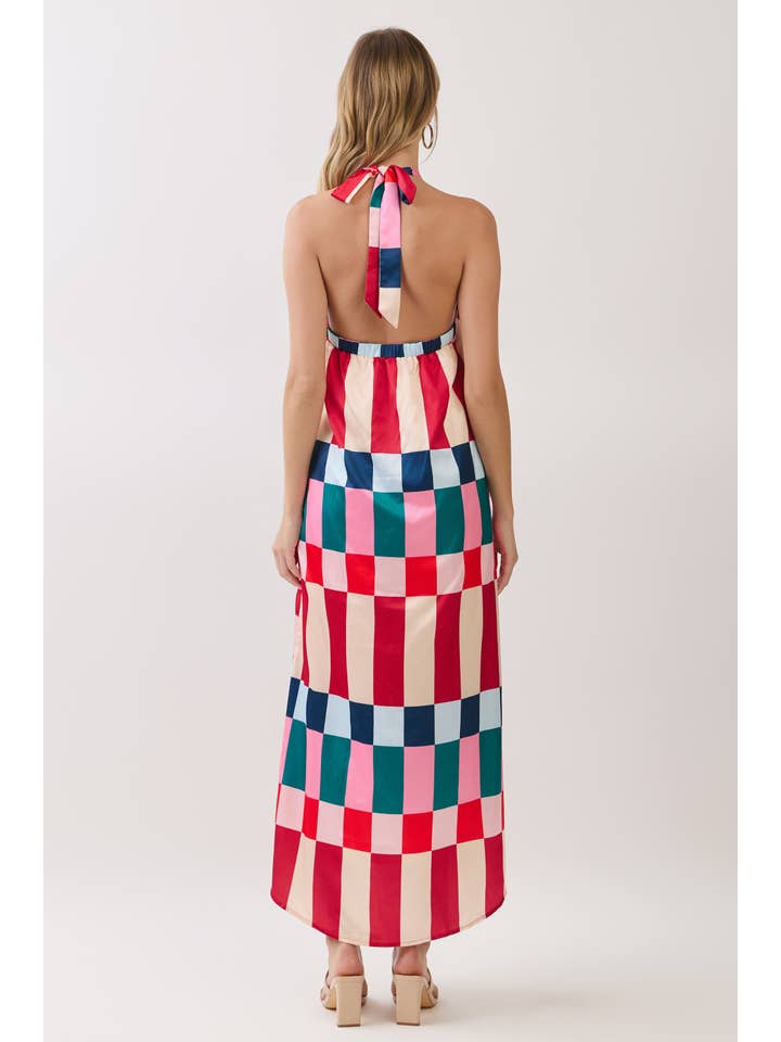 colorblock halter dress Maxi – Maura Grace Boutique collection-cocktaildresses color-floral