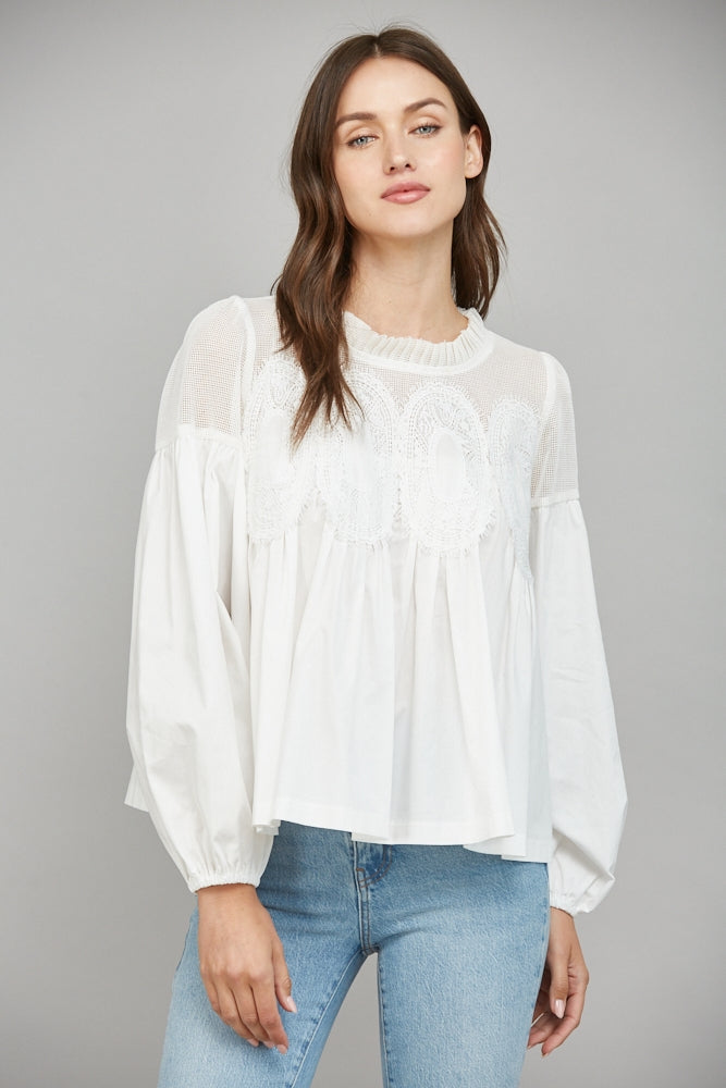 Lace Mixed Long Sleeve