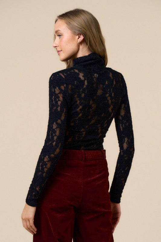 Black Lace Turtleneck