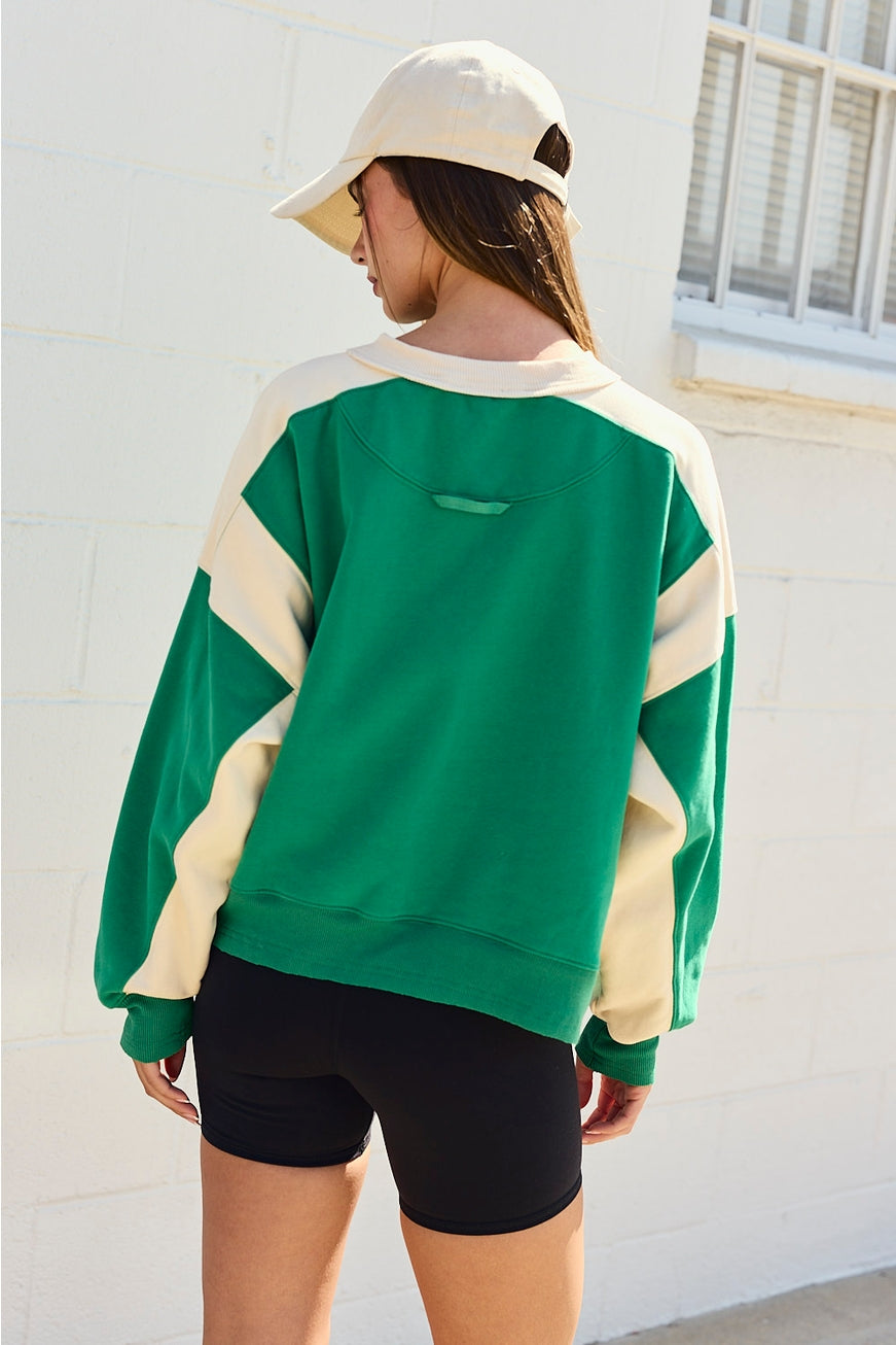 Green White Sweater