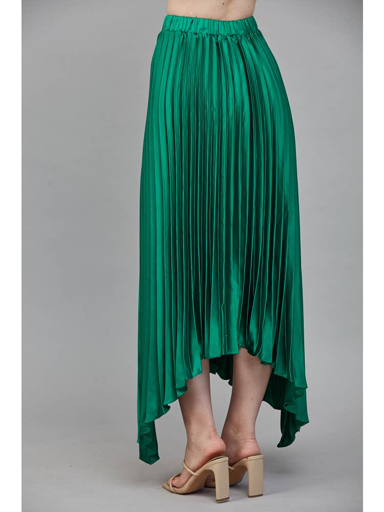 Green Pleated Skirt