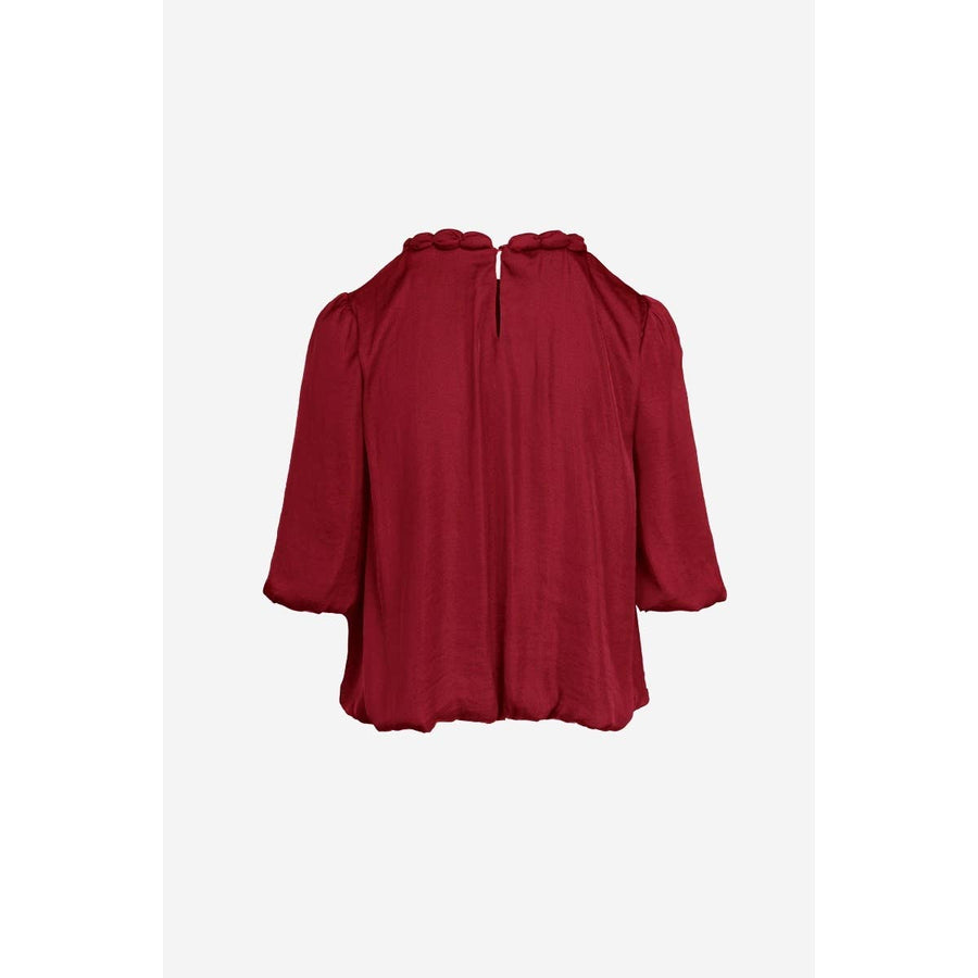 Red Round Neckline Blouse