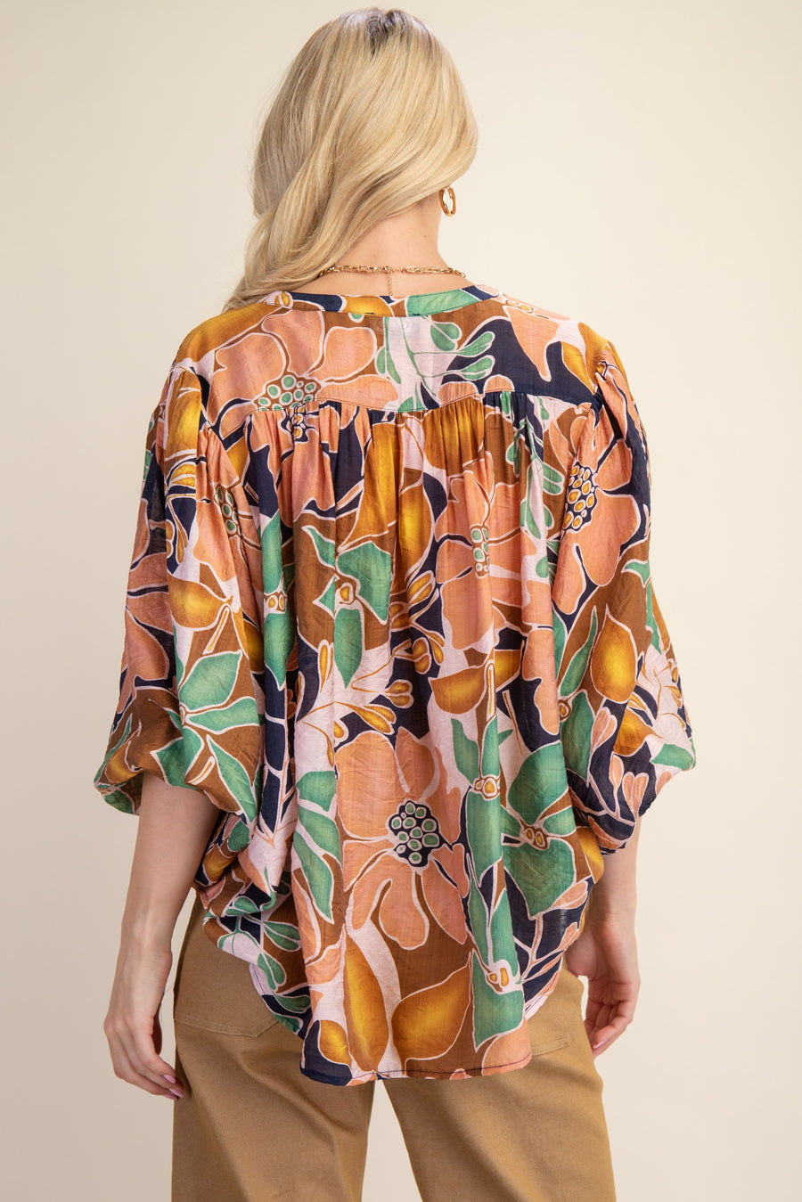 Navy Batwing Blouse