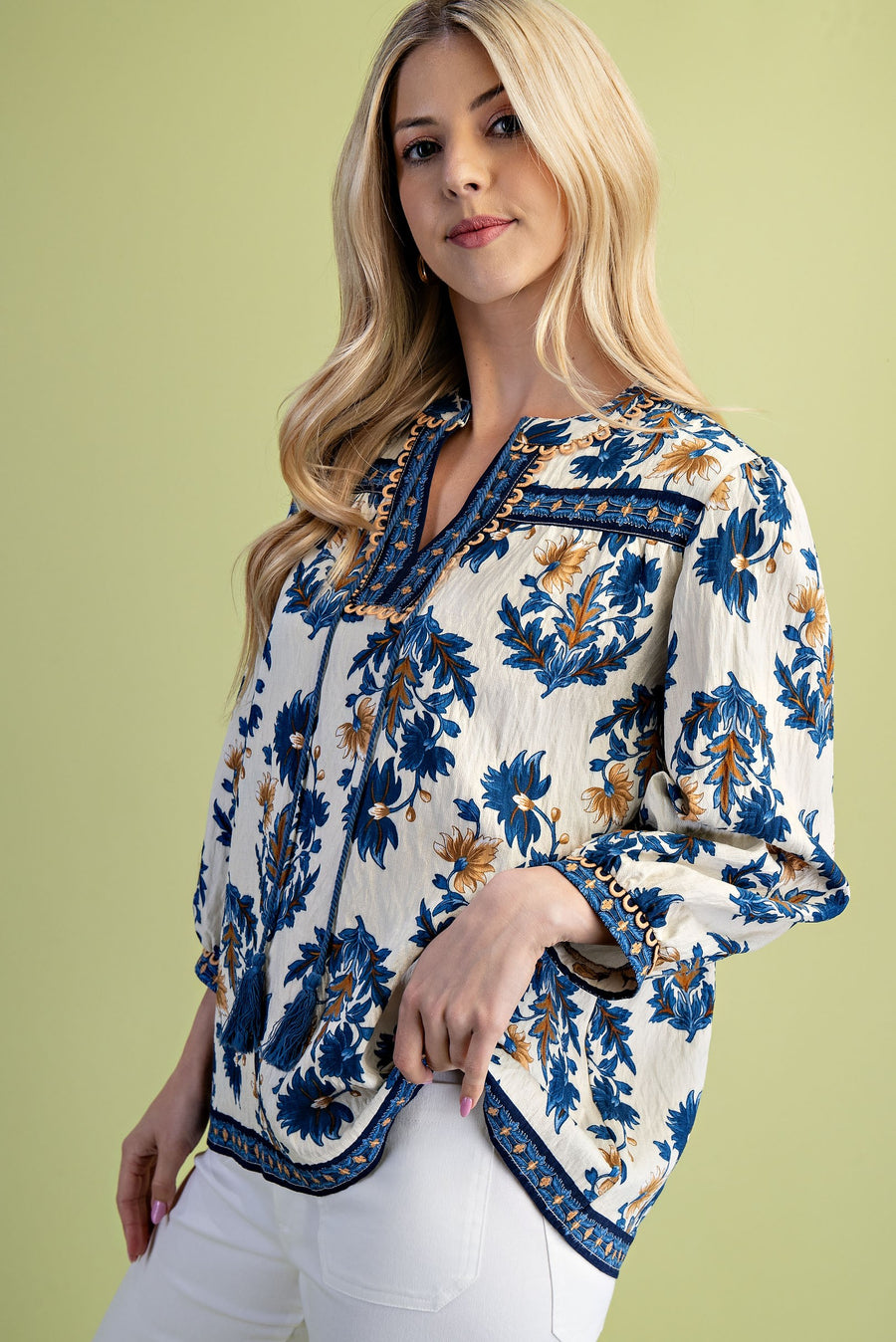 Floral 3/4 Sleeve Blouse