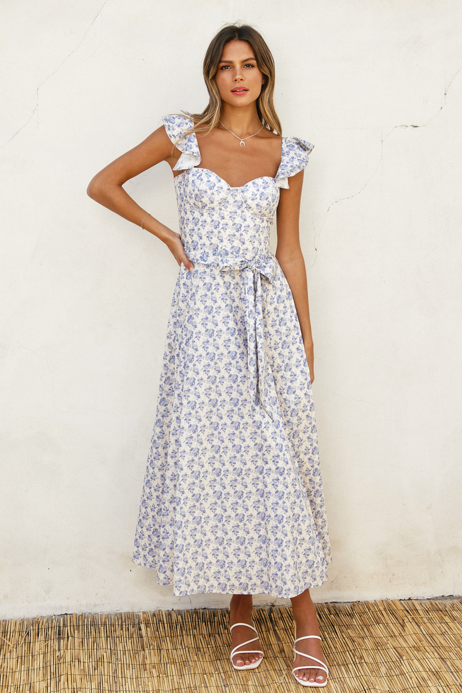 Blue & White Maxi Dress