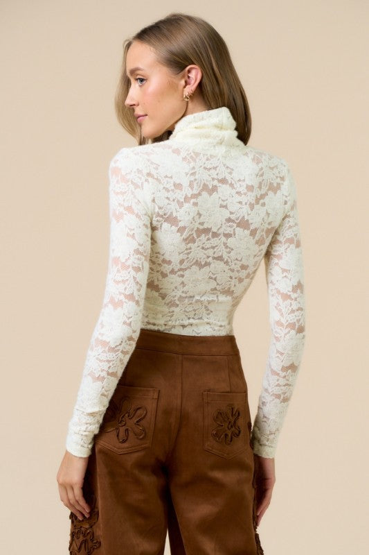 White Lace Turtleneck