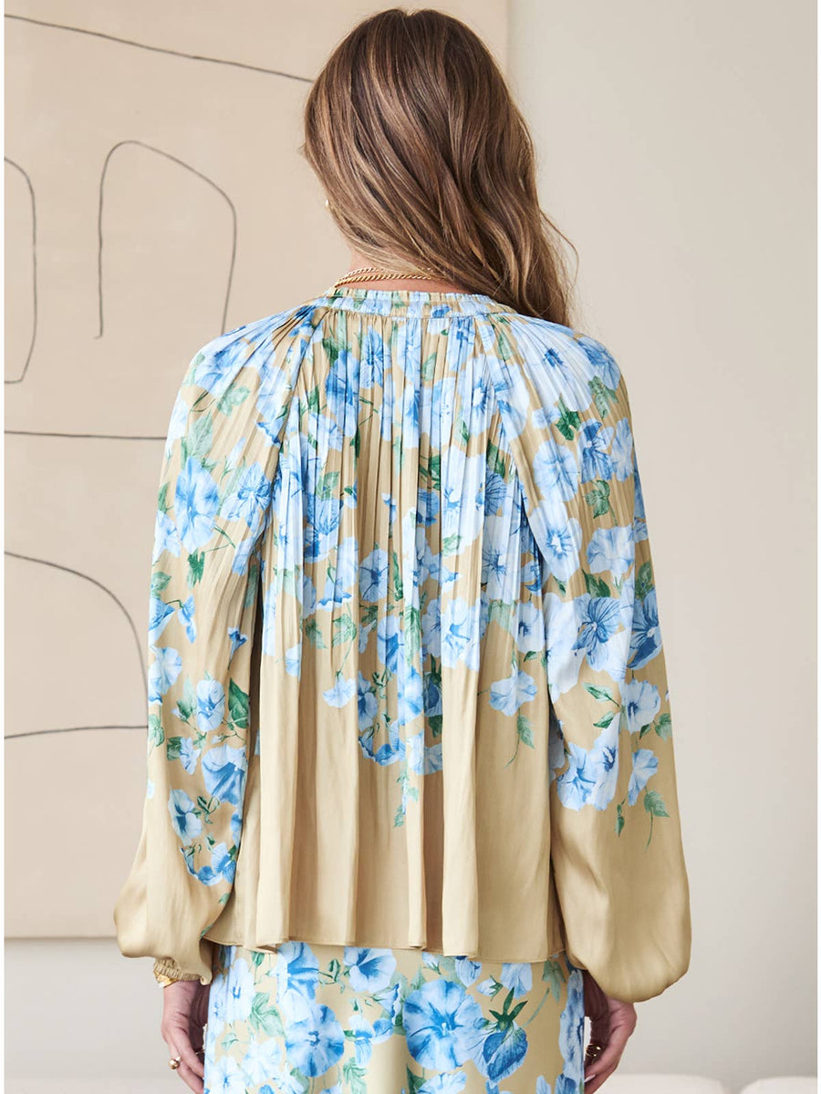 Floral Pleated Blouse