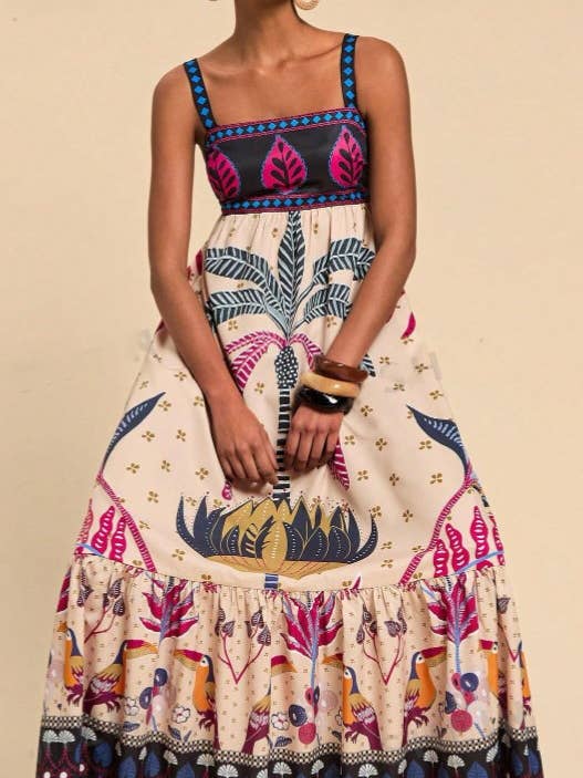 Tropical Flare Maxi Dress
