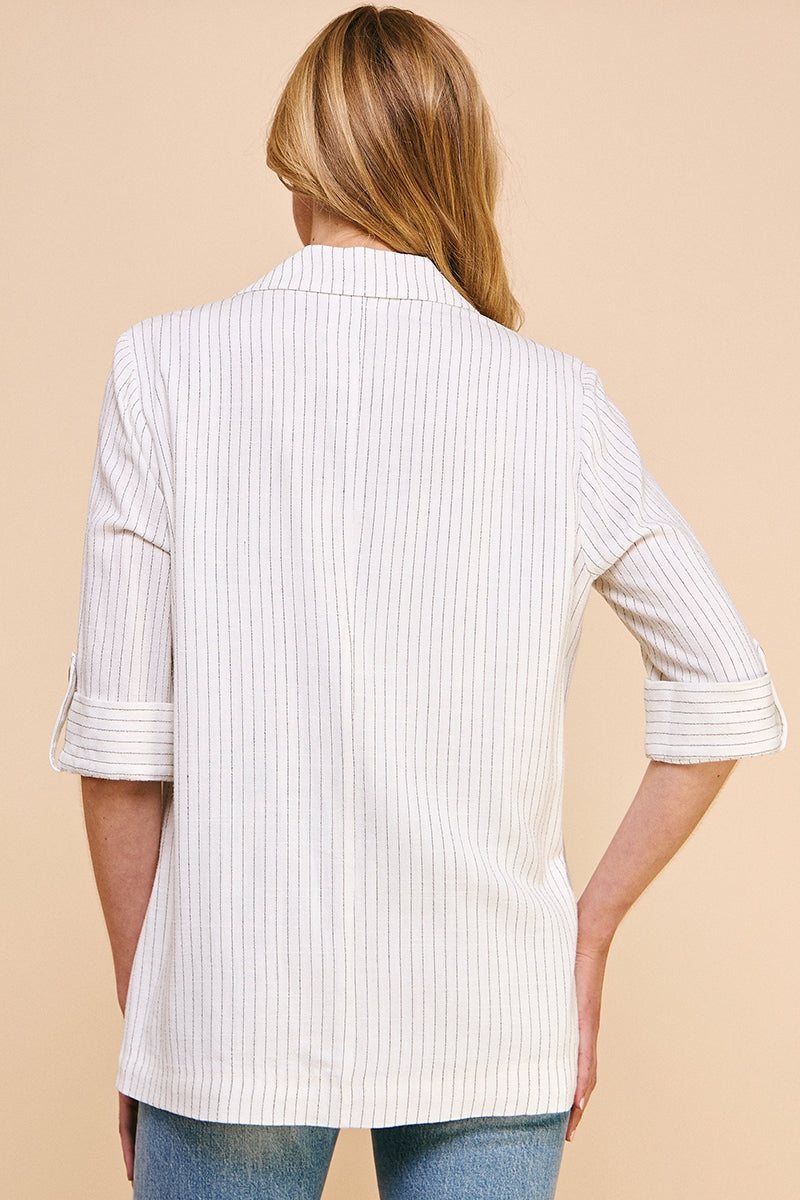 Pin-Striped Linen Jacket