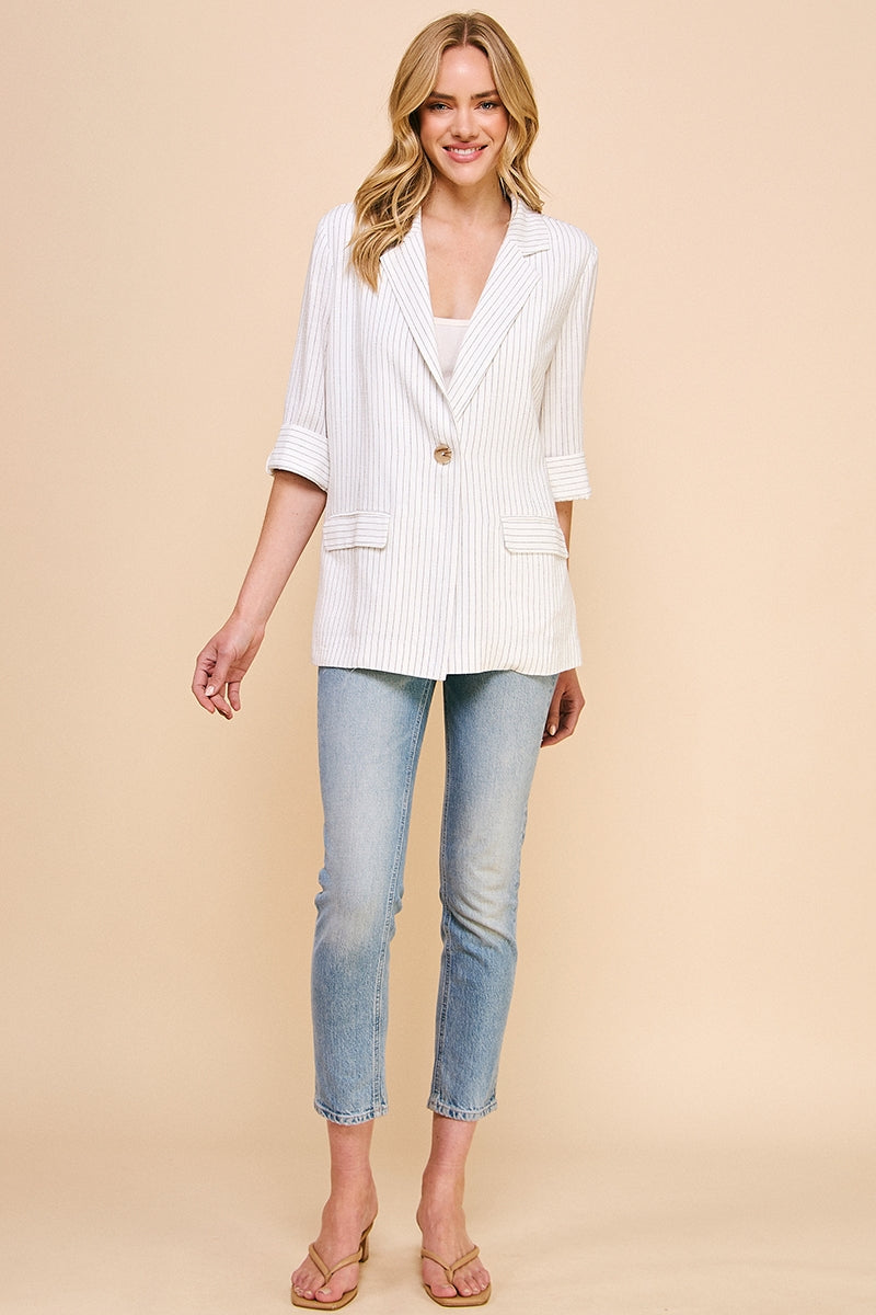 Pin-Striped Linen Jacket
