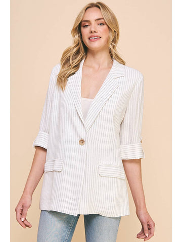 Pin-Striped Linen Jacket
