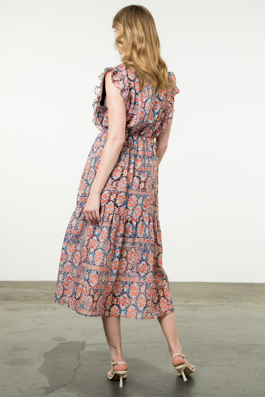 Flower Print Tiered Maxi