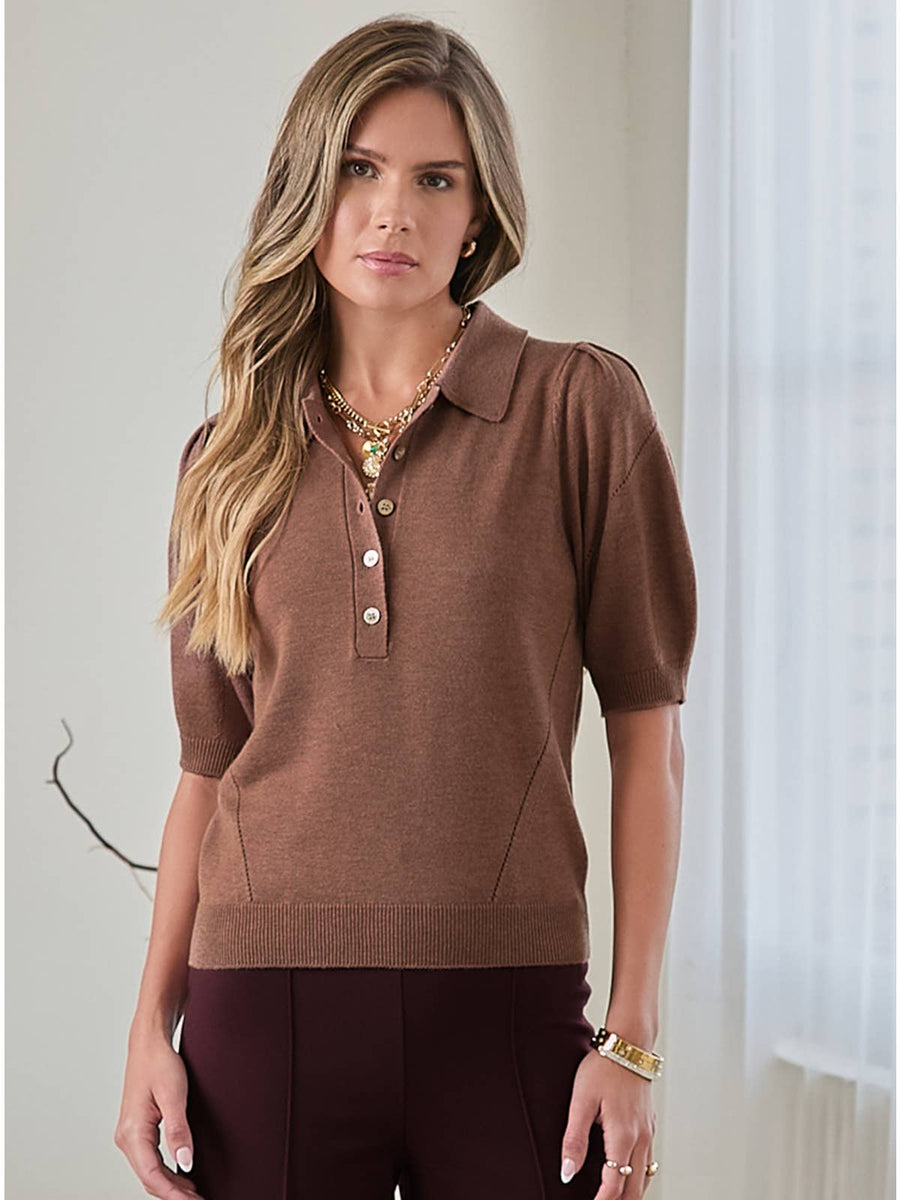 Brown Short Sleeve Polo
