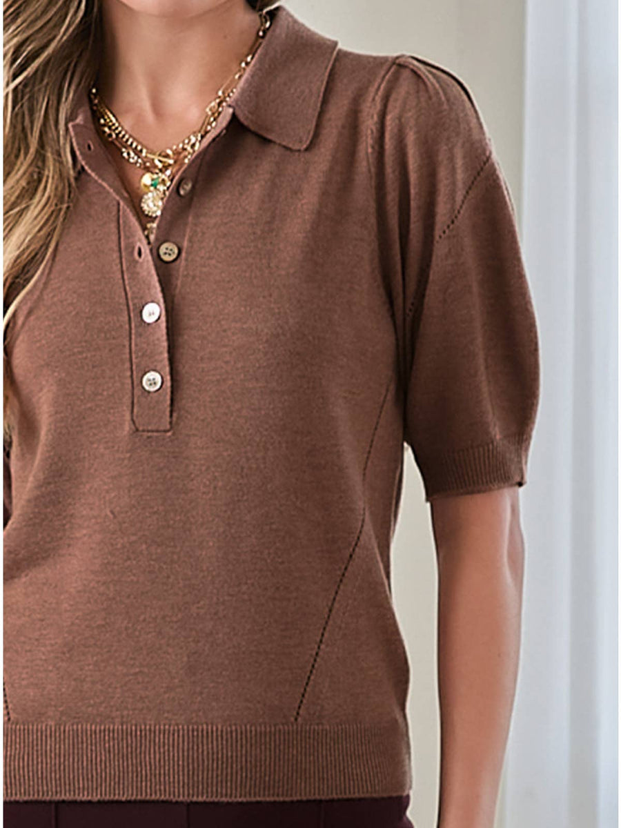 Brown Short Sleeve Polo