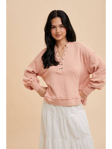 Pink Grommet Pullover