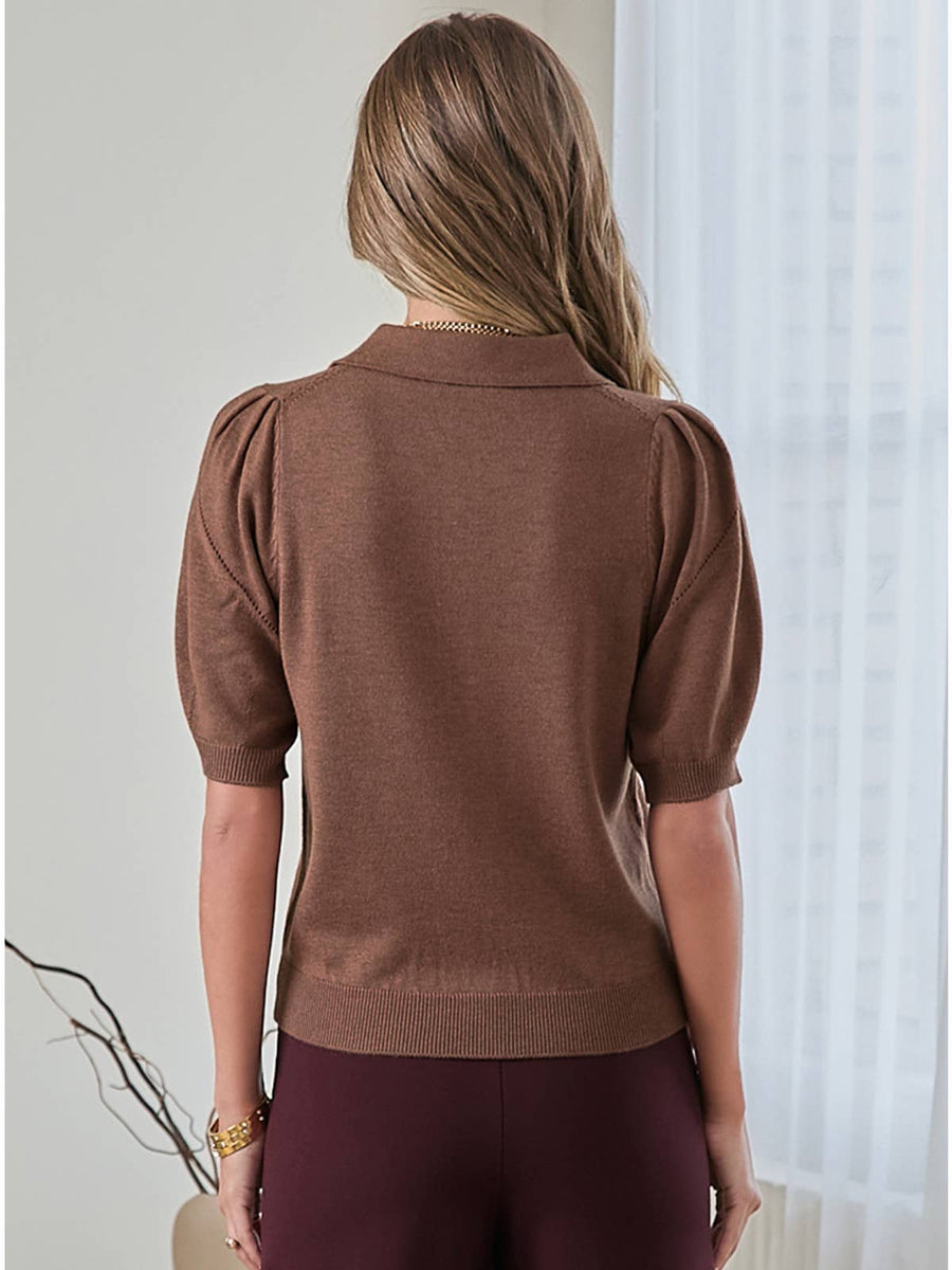 Brown Short Sleeve Polo