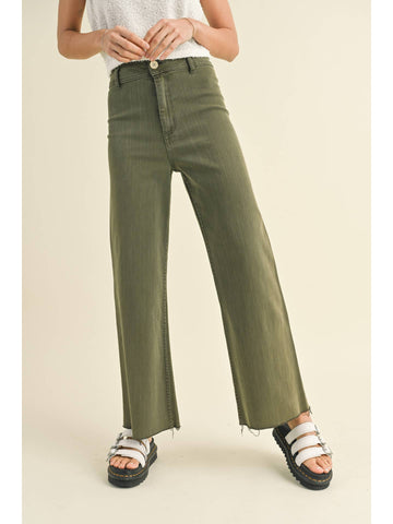 Olive Wide Leg Denim