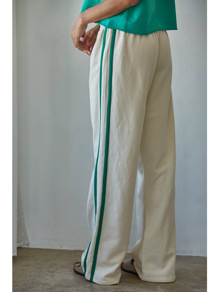 Green Stripe Track Pants