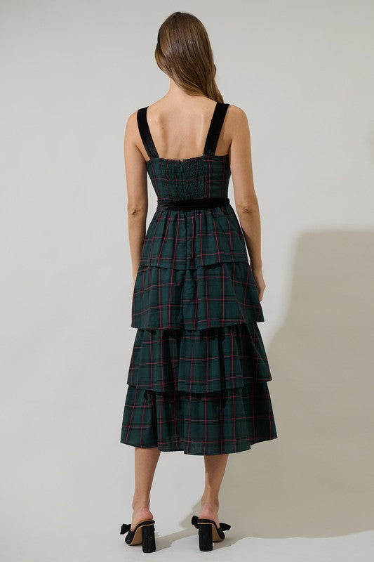 Plaid Tiered Dress