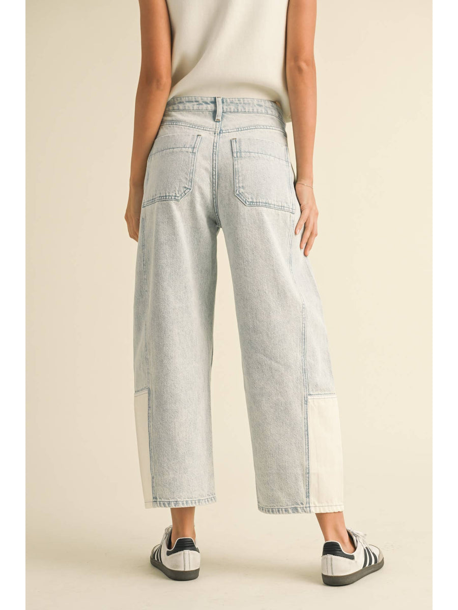 Barrel Leg Denim Pants