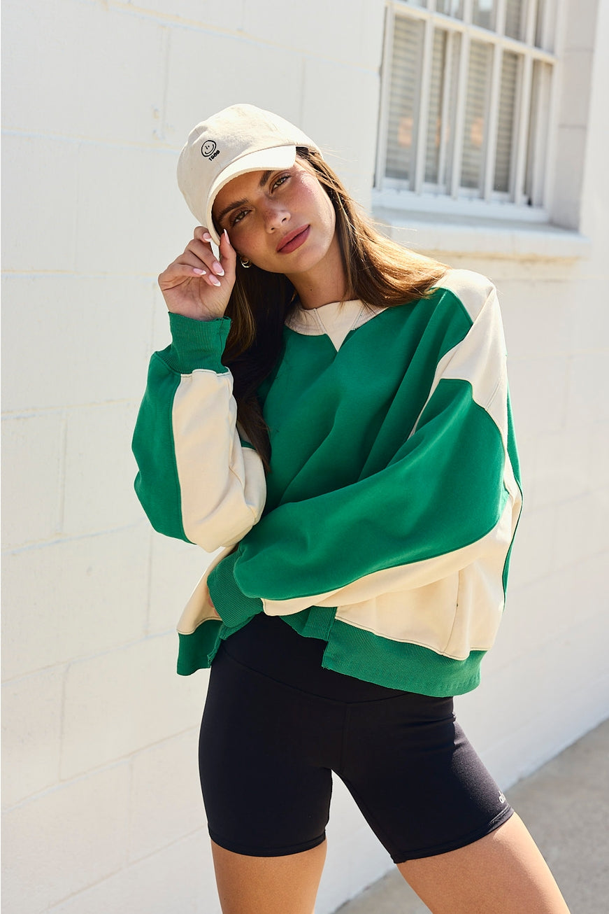 Green White Sweater