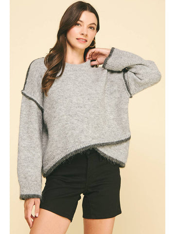 Grey Wrap Sweater