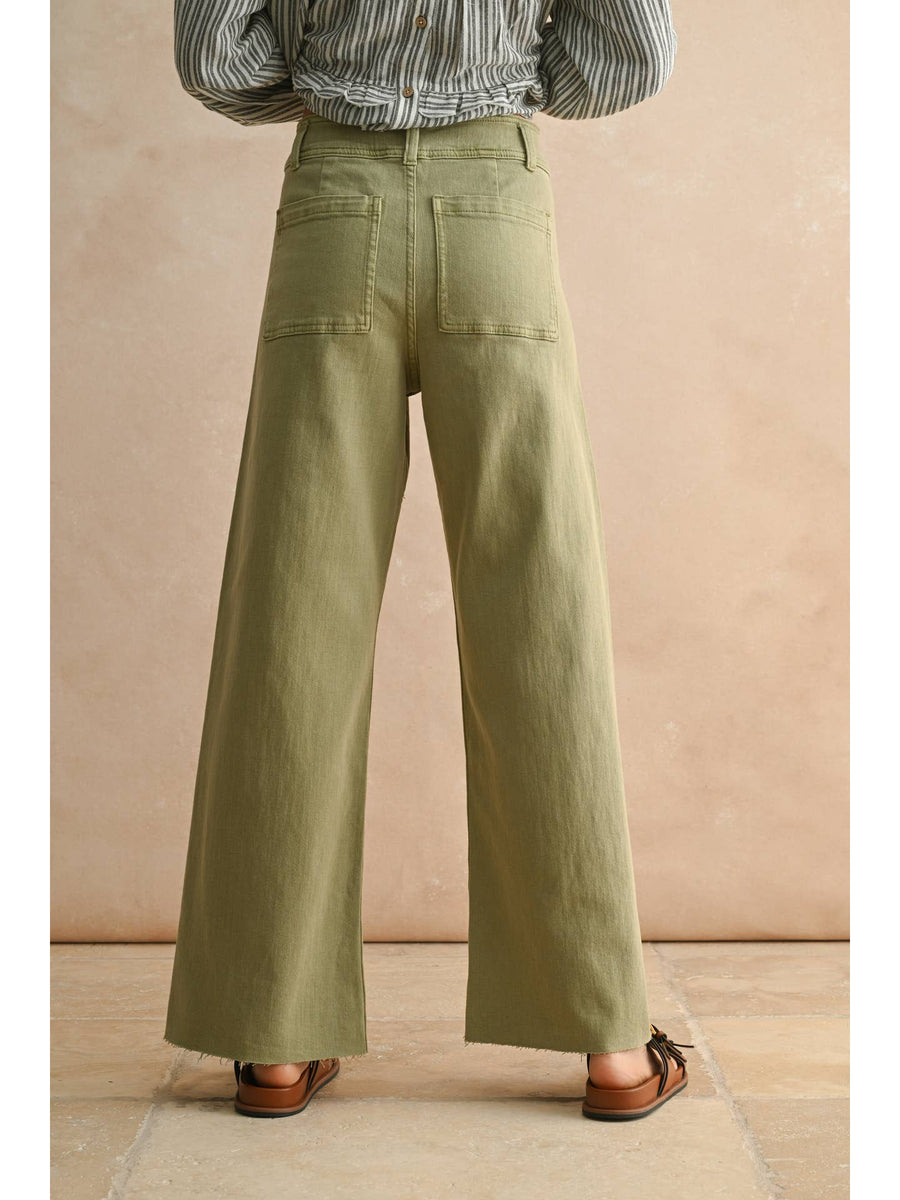 Olive Wide Leg Denim