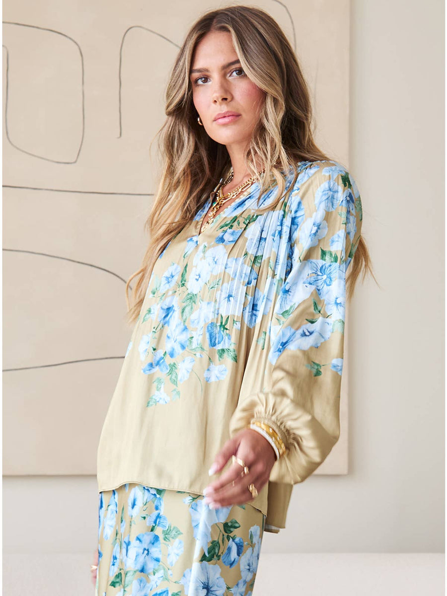 Floral Pleated Blouse