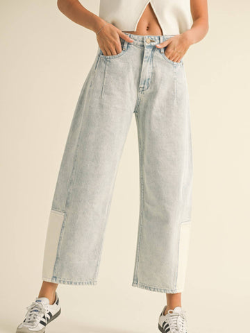 Barrel Leg Denim Pants