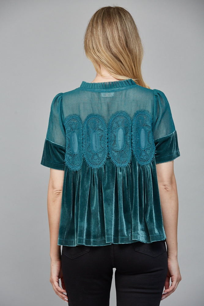 Lace/Velvet Top