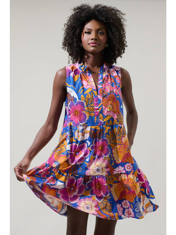 Sleeveless Floral Mini Dress