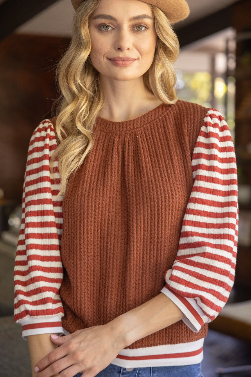 Striped Sleeves Top