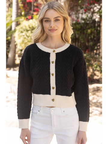 Contrast Sweater Cardigan