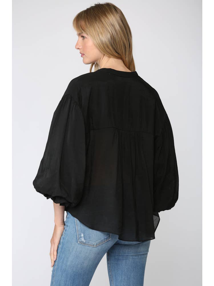 Black Button Down Top