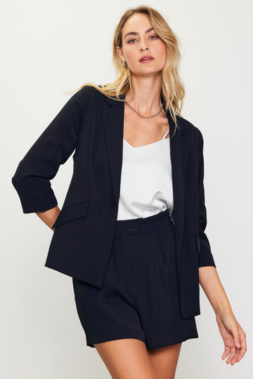 Shirred Sleeve Blazer