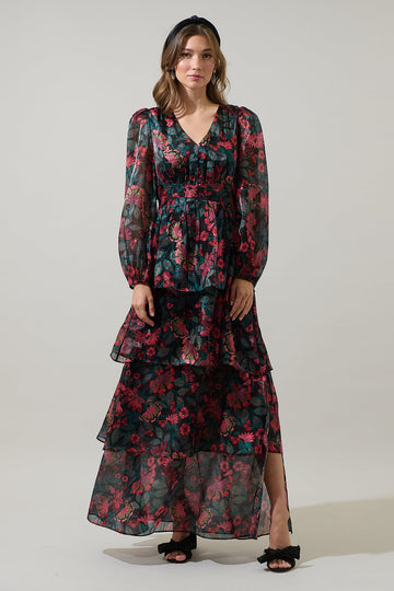 Floral Tiered Long Dress