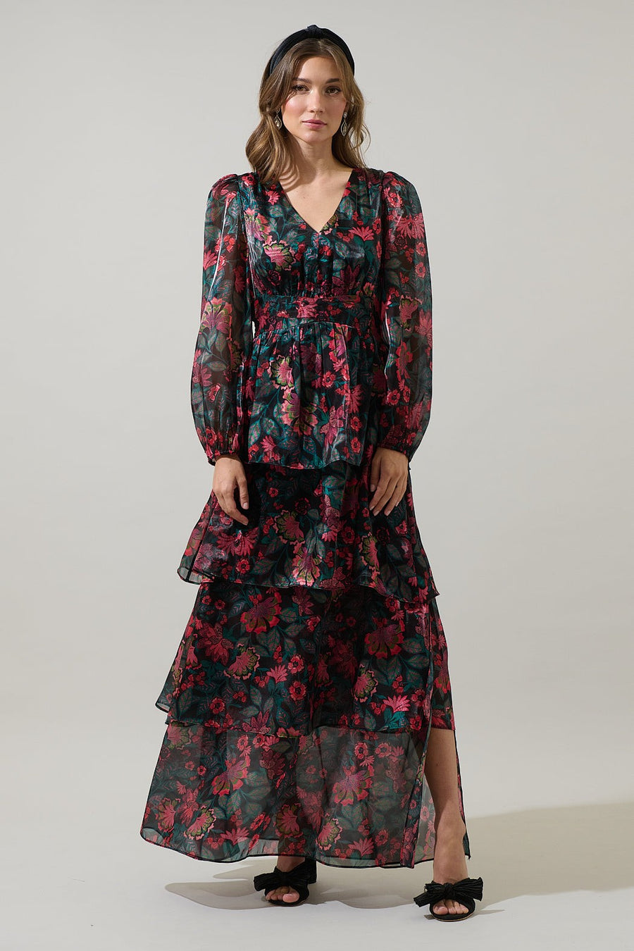 Floral Tiered Long Dress