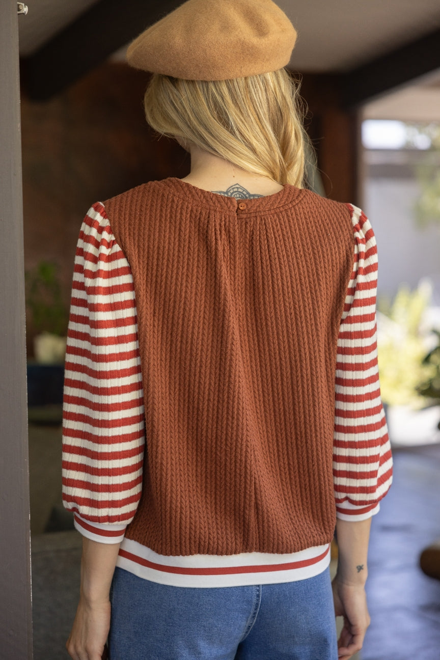 Striped Sleeves Top