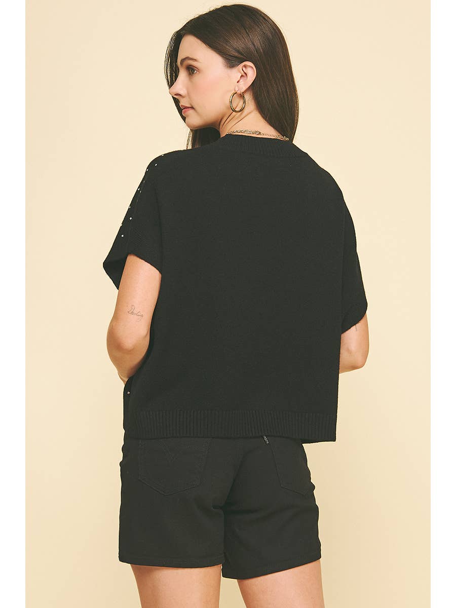 Black/Silver Stud Sweater