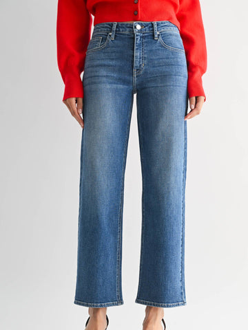 Mid-Rise Slim Wide Leg