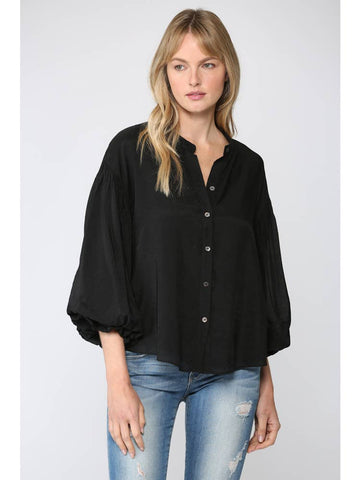 Black Button Down Top
