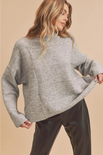 Grey Mock Neck Sweater