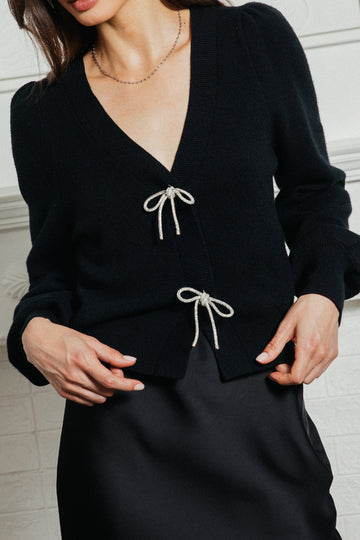 Black Ribbon Cardigan