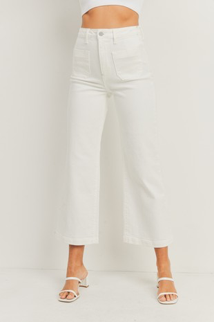 Patch Pocket White Denim