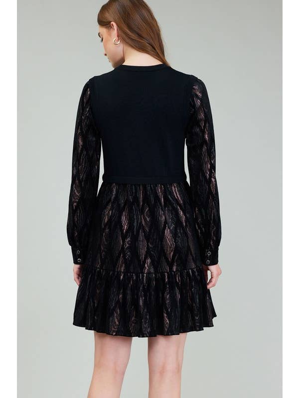 Black Sweater Combo Dress