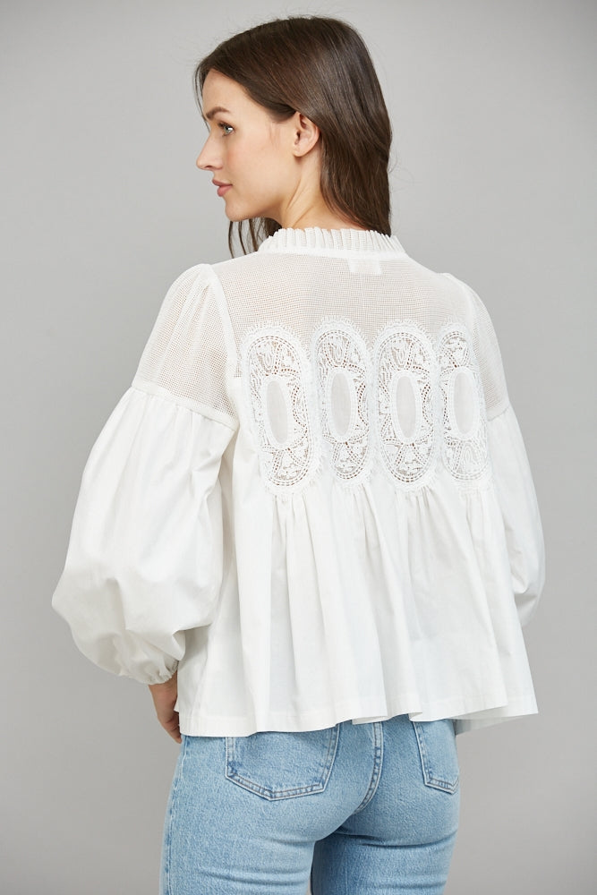 Lace Mixed Long Sleeve
