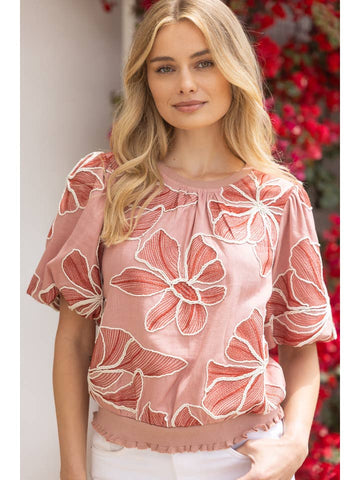 Pink Contrast Band Top