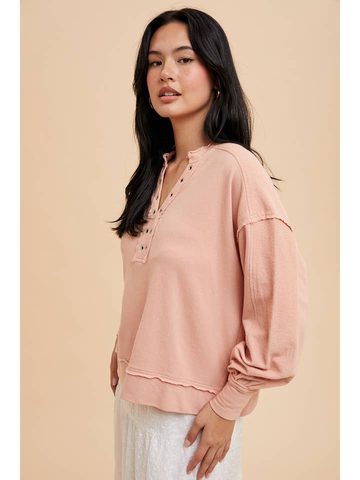 Pink Grommet Pullover