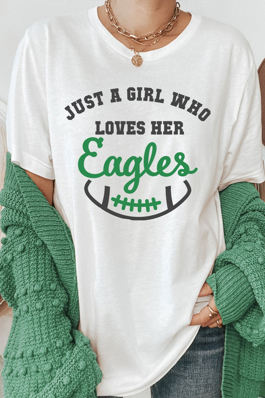 Girl who loves Eagles tee