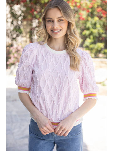 textured pink top